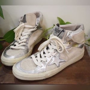 Golden Goose Deluxe Brand Sky-Star Sneakers - Leather Silver Star